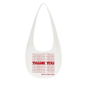 White and Red Thank You Women's Bag